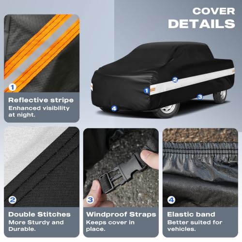10 Layers Truck Cover Waterproof All Weather Custom Fit Dodge Ram 2500 3500 (Black Gray / Custom Fit for Dodge Ram 2500/3500)