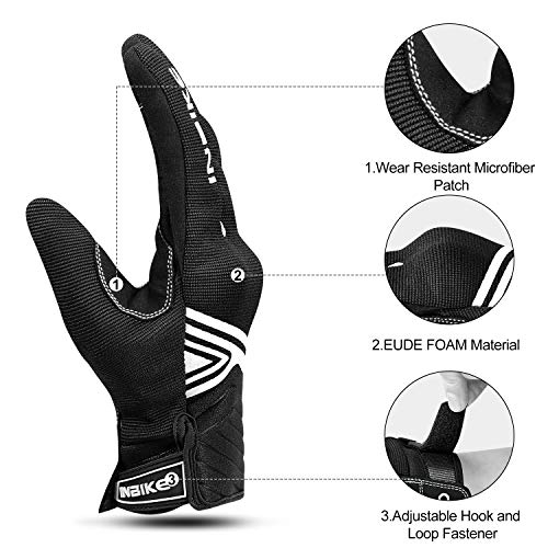 Motorcycle Gloves Breathable Mesh Touchscreen Hard Knuckles (White / Small)