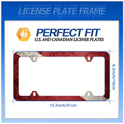 Diving Flag License Plate Frame Stainless Steel Accessory 12.3x6.3 Inch (Vintage Dive flag)