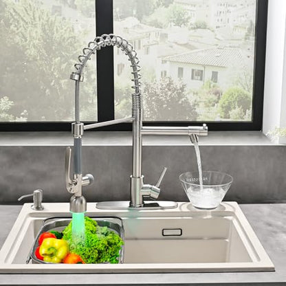 Commercial Kitchen Faucets with Pull Down Sprayer Brushed Nickel (Nickel)