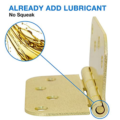 12 Pack Interior Door Hinges 4 Inch Brushed Brass 5 (Satin Brass-4 in / 12 Pack)