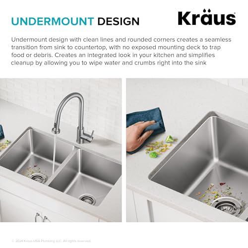 Fairlane 33 inch Undermount Double Bowl 18 (33 Inch / Double Bowl — Undermount)
