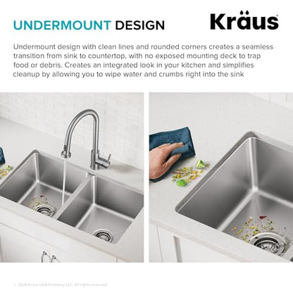 Fairlane 33 inch Undermount Double Bowl 18 (33 Inch / Double Bowl — Undermount)