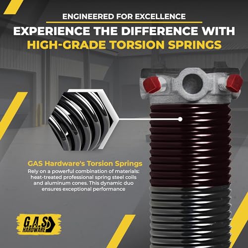 Garage Door Torsion Spring 234x1.75x35 Includes 1” Steel Bearing (234x1.75x35 / Black Cone (Right Side))