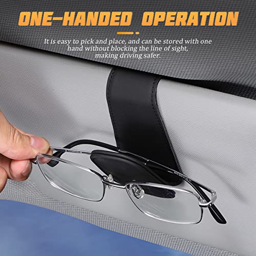 Sunglasses Holders for Car Sun Visor (1 Pack / Beige/Carbon Fiber)