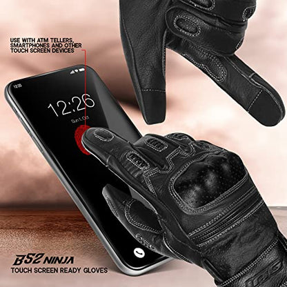 Motorcycle Gloves (Ninja Black / X-Small)