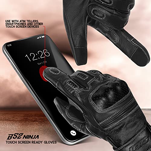 Motorcycle Gloves (Ninja Black / 3X-Large)