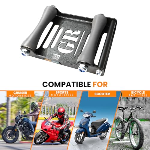 Motorcycle Roller Wheel Cleaning Stand (Roller Large Antic Silver)
