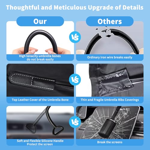 2026 Upgraded Car Windshield Sun Shade Umbrella Foldable Sunshade UV Block (L)