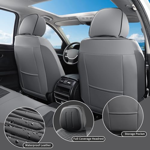 Car Seat Covers Full Set (Gray-Black-White / Full Set)