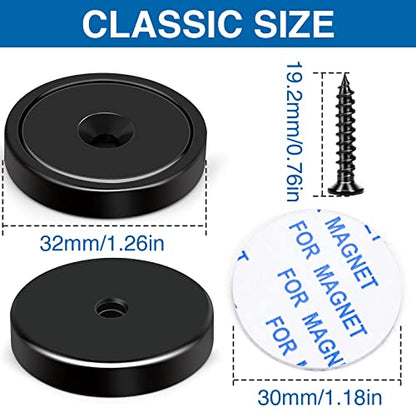 Magnets 110 LBS Heavy Duty Neodymium Strong Magnet 12 Pack (Black / 1.26in)