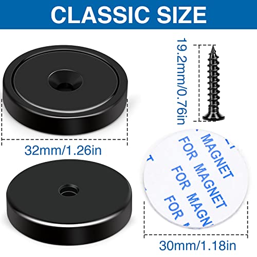 Magnets 110 LBS Heavy Duty Neodymium Strong Magnet 6 Pack (Black / 1.26in)