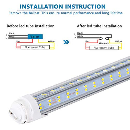 10PCS LED Shop Light 8FT Tube