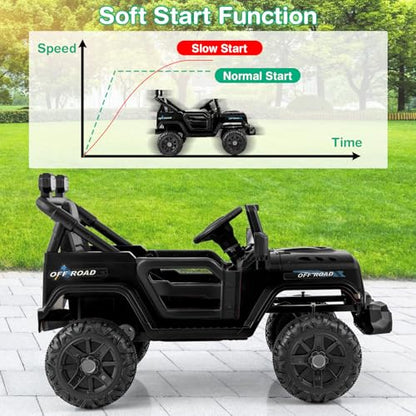 12V Kids Ride on Truck Car (Black)