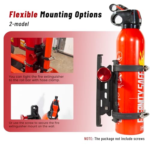 Quick Release Fire Extinguisher Mount with 8 Clamps for Tractor 2PCS (Pack of 2)