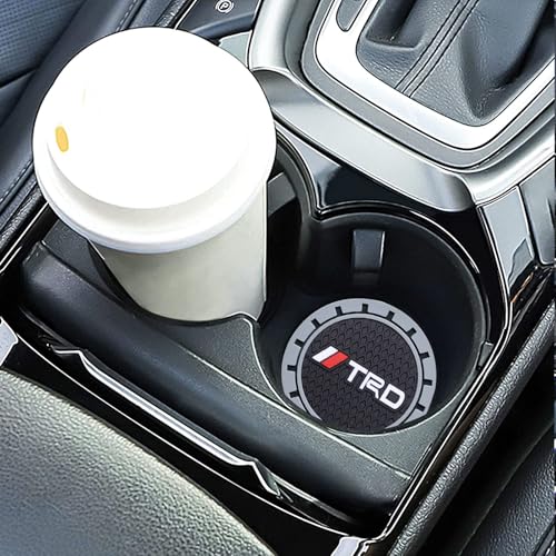 Car Cup Holder Coaster for Toyota TRD Sequoia Tundra 4Runner Recessed Silicone Cupholder Coaster Interior Accessories 2.75IN 2Pack (Gray-06)