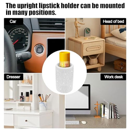 Upright Car Chapstick Holder (White)