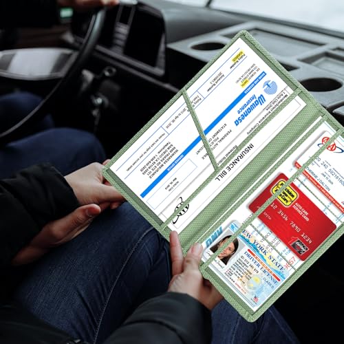 Car Registration & Insurance Card Holder (Carbon Green)