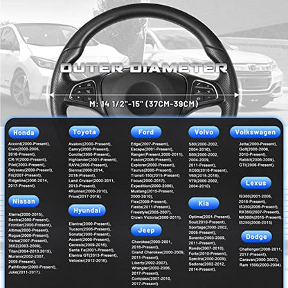 Steering Wheel Cover 14.5 (Standard size[14 1/2''-15''] / Black and Blue)