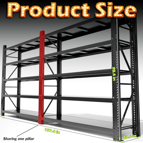 Garage Shelving Heavy Duty (157 in Wide - 5 Tier - 16000 lbs Load)