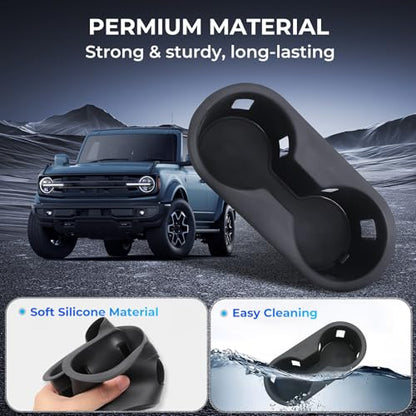 Center Console Cup Holder Inserts for Ford Bronco 2026 2025 2024 2023 2022 2021 (Cup Holder for 2021-2026 Bronco)
