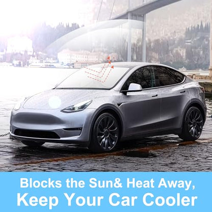 Sun Shade for Tesla Model Y Model 3 2017 (Windshield Shade for Model Y Model 3 2017-2026)