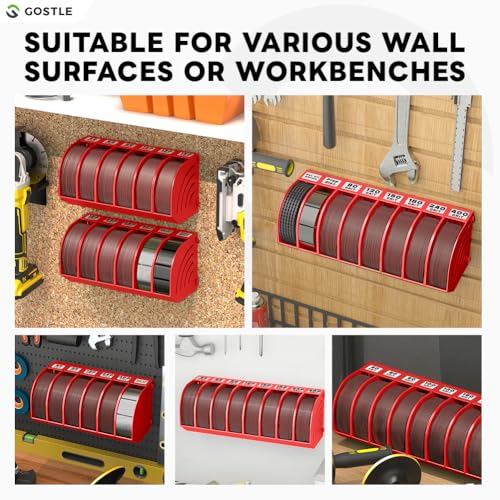 5 Inch Professional Sanding Discs Storage Bins (10 bins / Red)