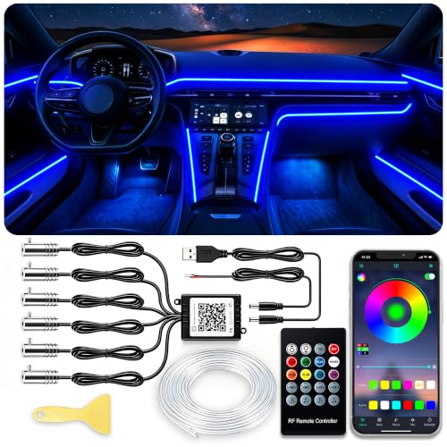 Car Interior LED Lights (6 LED/315 Inches Fiber Optic)