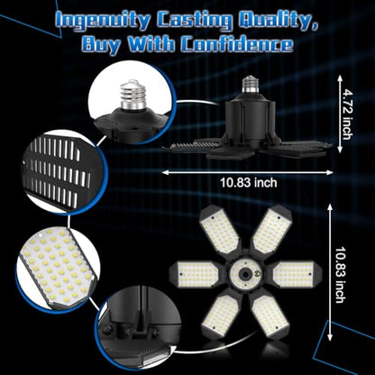 Garage Light Super Brighter 15000LM Garage Light Bulb 150 Watt Equivalent Screw into E26 Socket w (150W - 1Pack)