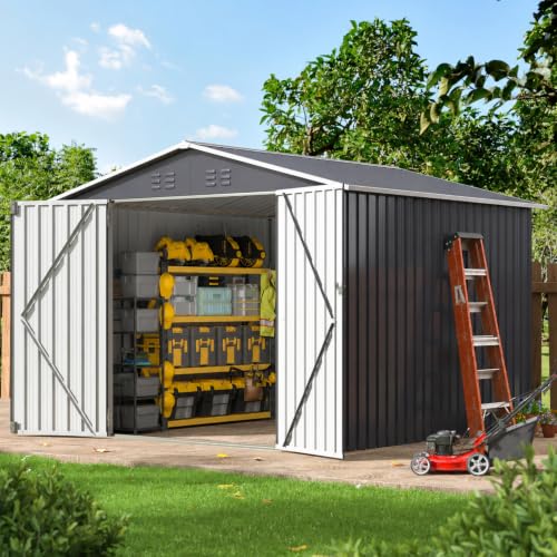 8X8 FT Outdoor Storage Shed Black (Black / 8X8 FT)