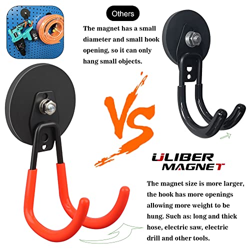 Strong Magnetic Hooks (3.46" Extra Strong Large XJ Orange 2PC)