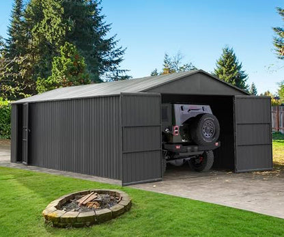 Domi 12x25FT Outdoor Metal Garage Shed (12'X25')