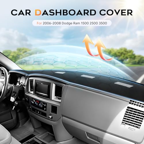 Dash Cover for 2006 (5)06-08 Dodge Ram(Black))