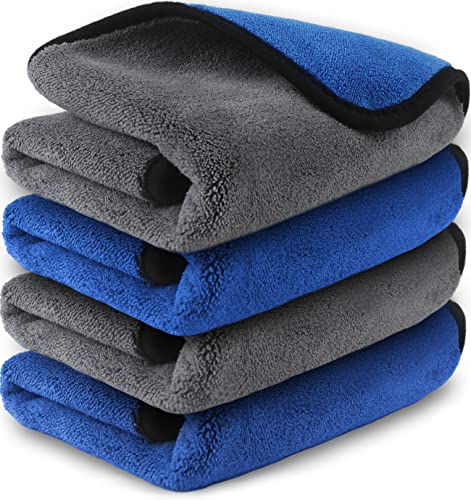 Microfiber Towels Cars Wash Drying Cleaning Cloth (Blue & Grey)