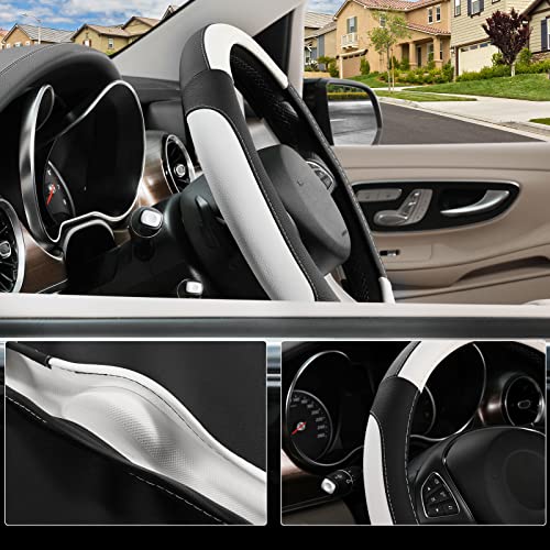 Steering Wheel Cover 14.5 (Standard size[14 1/2''-15''] / Black and White)