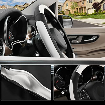 Steering Wheel Cover 14.5 (Standard size[14 1/2''-15''] / Black and White)