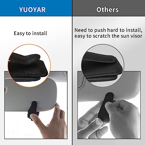 2 Packs Magnetic Sunglass Holder for Car Visor (Black / 2pcs)