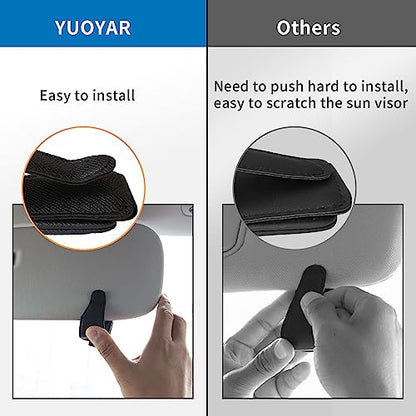 2 Packs Magnetic Sunglass Holder for Car Visor (Black / 4pcs)