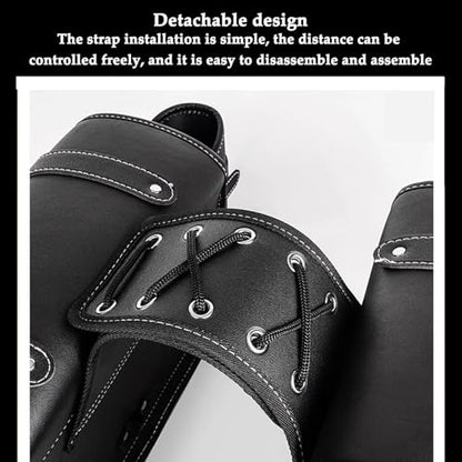Faux Leather Motorcycle Saddlebags with Lock & Water Bottle Bag (Small With Cup Bag)