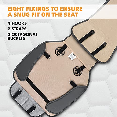 Leather Car Seat Covers Front 2PC Waterproof Universal Fit Gray (Gray)
