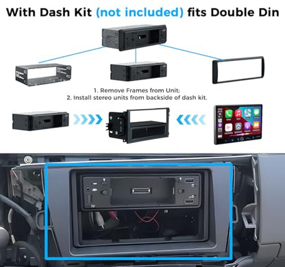 Single Din Car Stereo Wireless Apple Carplay Android Auto Radio (10.1")