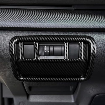 Car ABS Headlight Switch Button Trim Carbon Fiber Decal Interior Only for 2025 2026 Subaru Forester (Headlight Switch Decal)