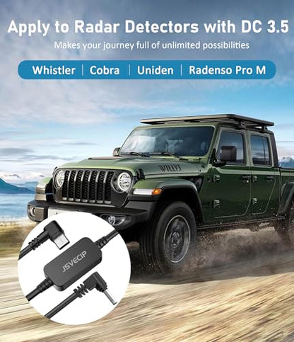 Type C to DC3.5 Radar Detector Cable for Escort (DC3.5-3M)