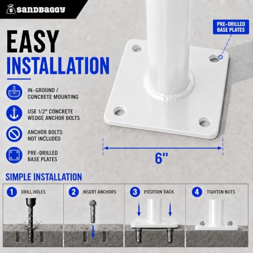 Post and Ring Bike Rack (White)