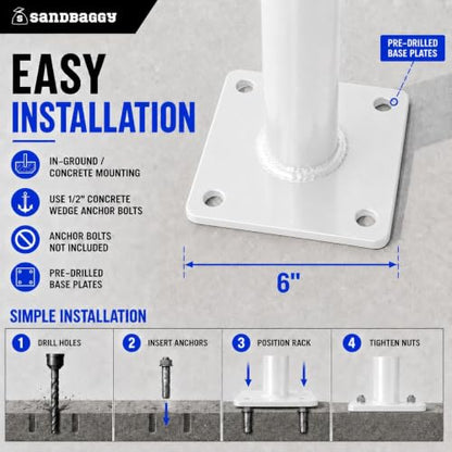 Post and Ring Bike Rack (White)