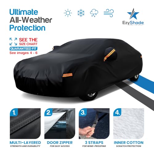Car Cover Waterproof All Weather. See Vehicle Size (Black / A4 - see Vehicle Size Chart)