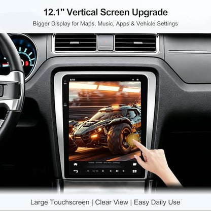 12.1 Inch Android Car Stereo Radio 8GB+128GB for Ford Mustang 2010 (Qualcomm 8G+128G+Car Play+Android Auto+Voice)
