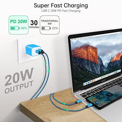 USB C Wall Charger (rose-red,blue,purple)