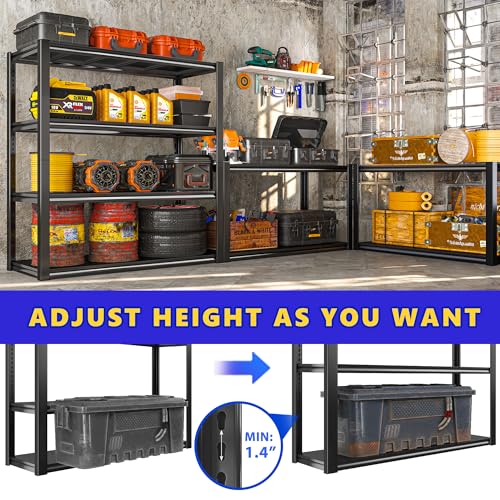 40" W Garage Shelving (19.1"D x 40"W x 56.9"H,Black)