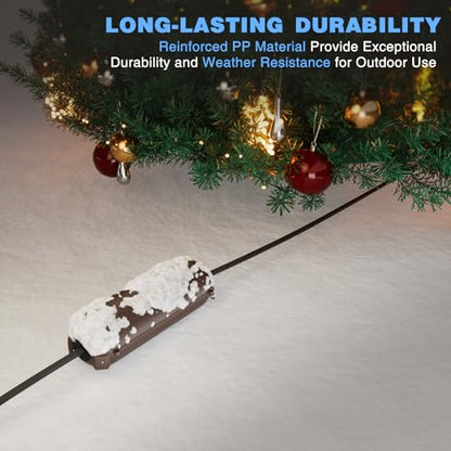 3 Pack] Flemoon Outdoor Extension Cord Safety Cover with Waterproof Seal (Brown / Small Box: 5.3" L x 2" W x 2" H)
